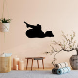 Decoratiune de perete Metal Yoga 8, Negru, 60x33 cm