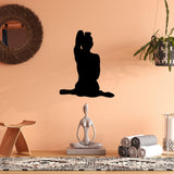 Decoratiune de perete Metal Yoga 9, Negru, 45x55 cm