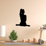 Decoratiune de perete Metal Yoga 9, Negru, 45x55 cm