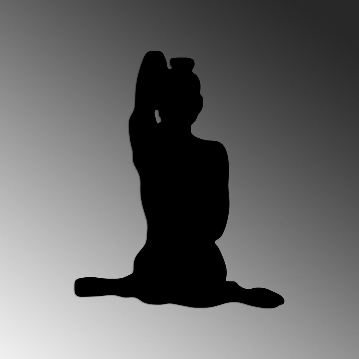 Decoratiune de perete Metal Yoga 9, Negru, 45x55 cm