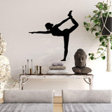 Decoratiune de perete Metal Yoga 11, Negru, 55x55 cm