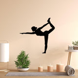 Decoratiune de perete Metal Yoga 11, Negru, 55x55 cm
