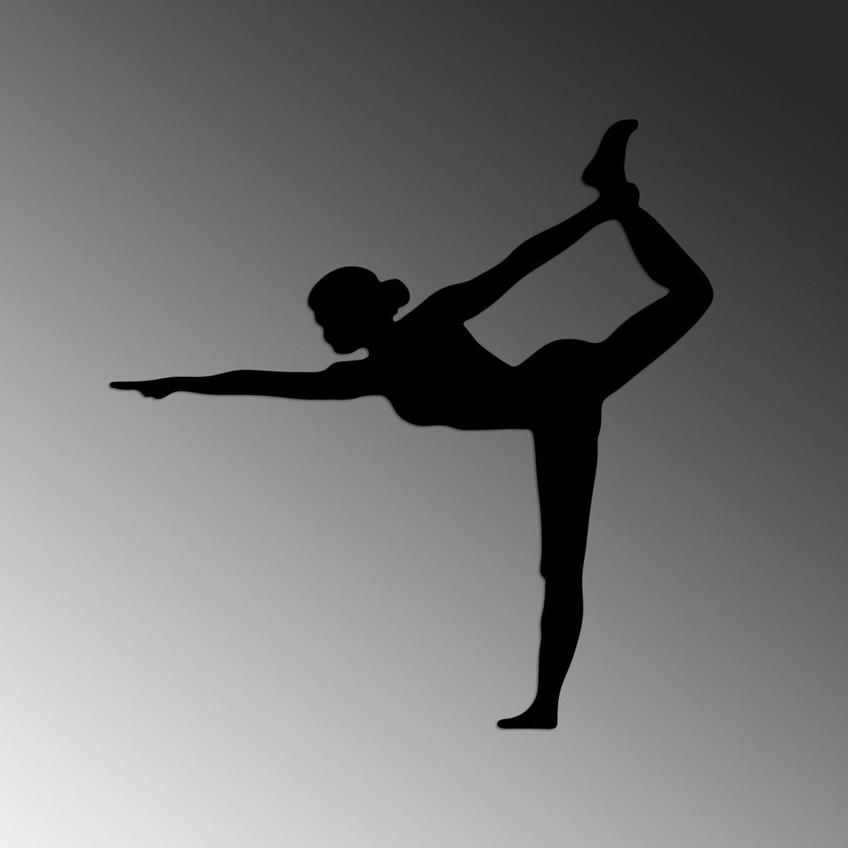 Decoratiune de perete Metal Yoga 11, Negru, 55x55 cm