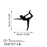 Decoratiune de perete Metal Yoga 11, Negru, 55x55 cm
