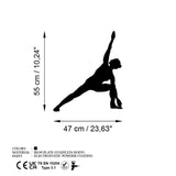 Decoratiune de perete Metal Yoga 13, Negru, 47x55 cm