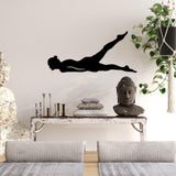 Decoratiune de perete Metal Yoga 15, Negru, 60x28 cm