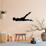 Decoratiune de perete Metal Yoga 15, Negru, 60x28 cm
