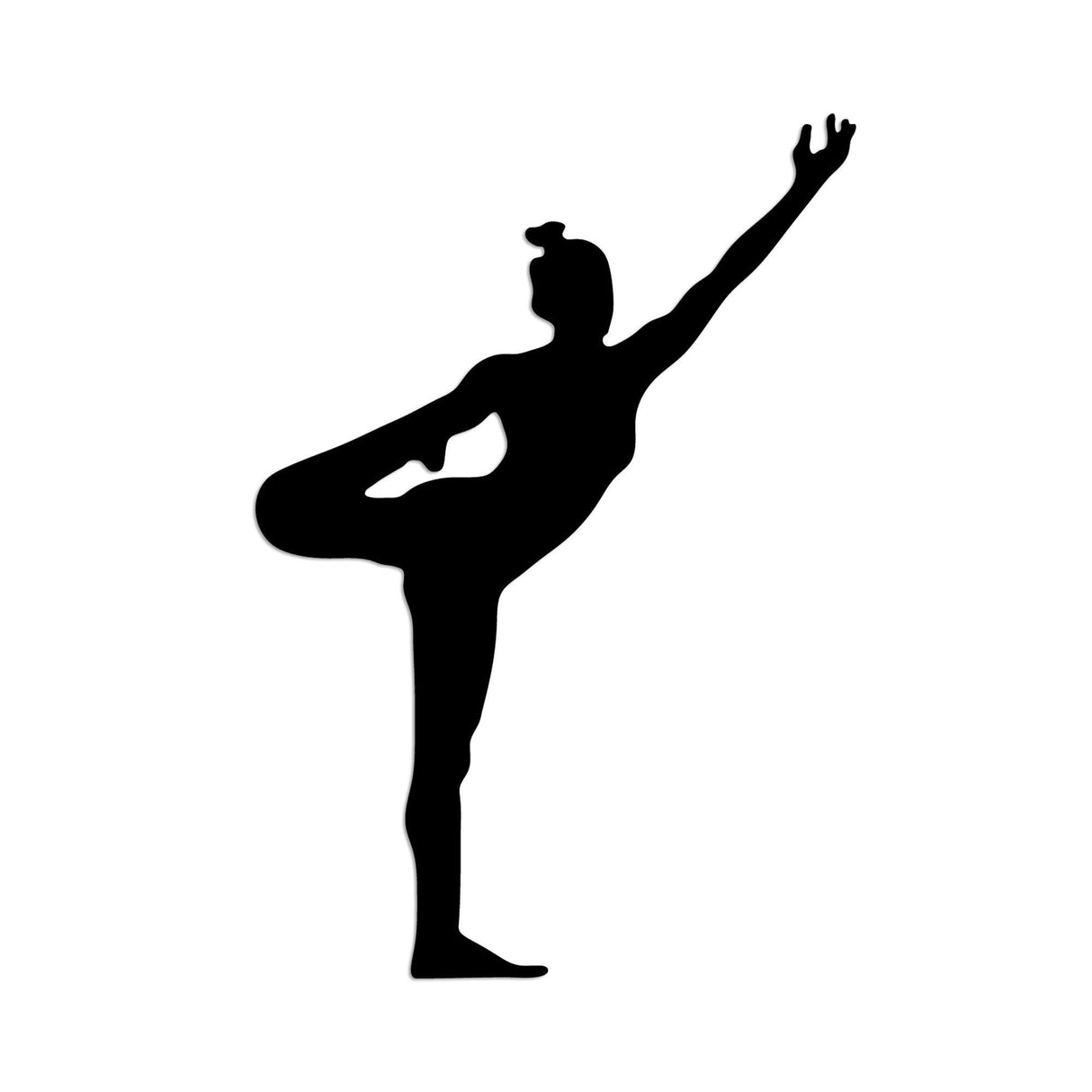 Decoratiune de perete Metal Yoga 19, Negru, 42x60 cm