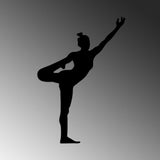 Decoratiune de perete Metal Yoga 19, Negru, 42x60 cm