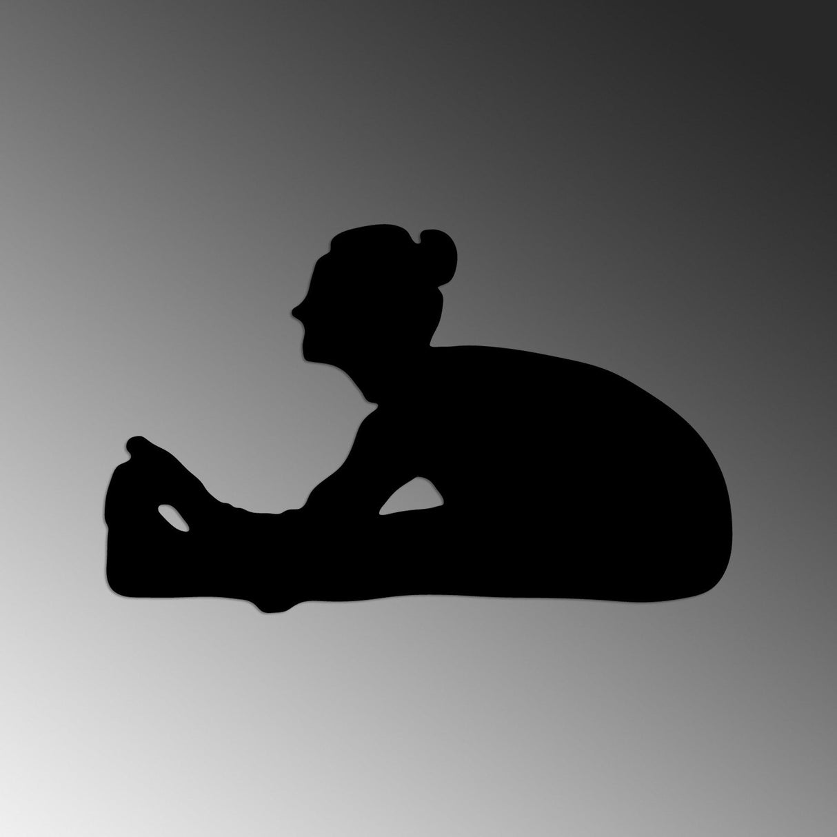 Decoratiune de perete Metal Yoga 23, Negru, 60x37 cm