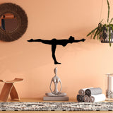 Decoratiune de perete Metal Yoga 24, Negru, 60x30 cm