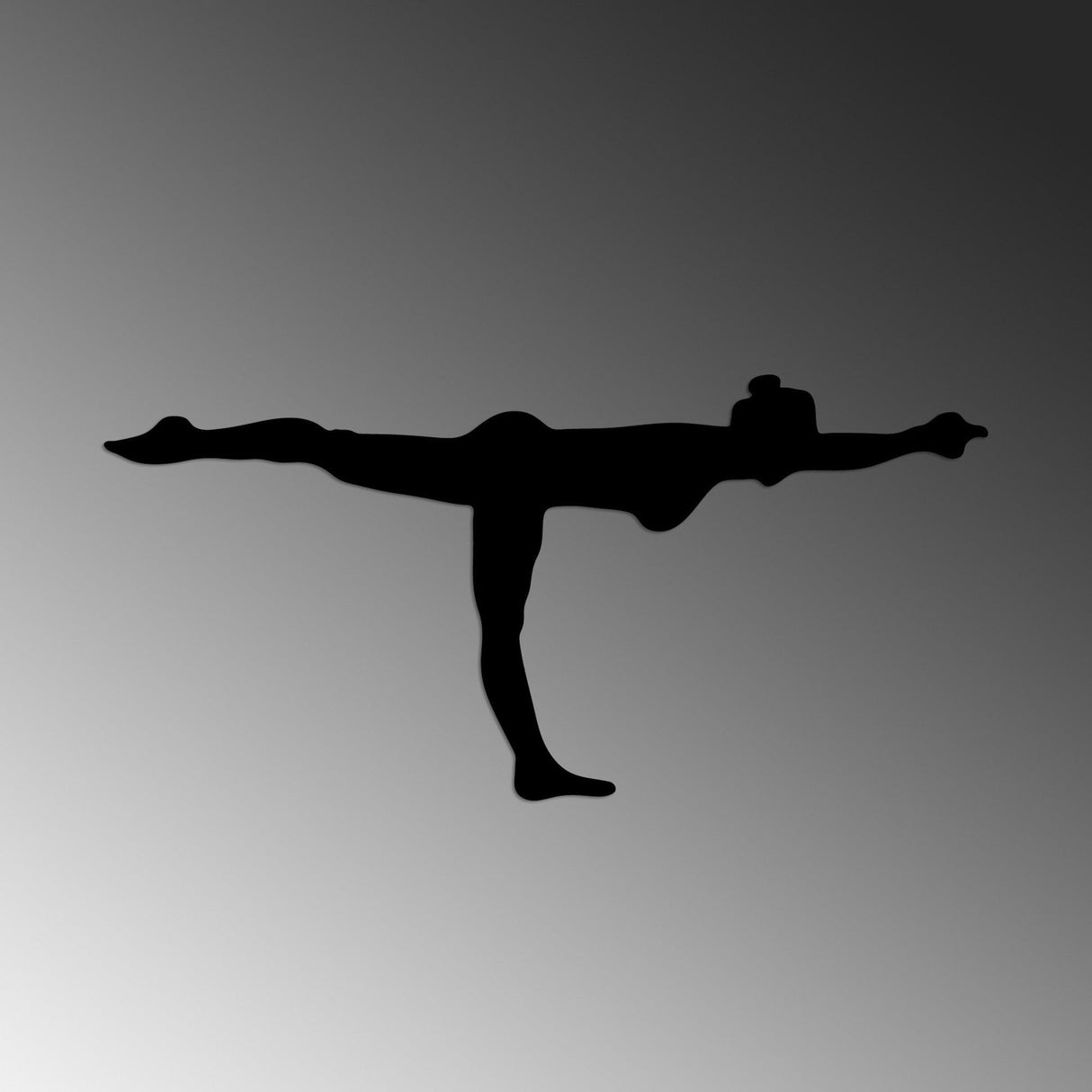 Decoratiune de perete Metal Yoga 24, Negru, 60x30 cm