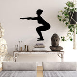 Decoratiune de perete Metal Yoga 27, Negru, 54x55 cm