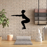 Decoratiune de perete Metal Yoga 27, Negru, 54x55 cm