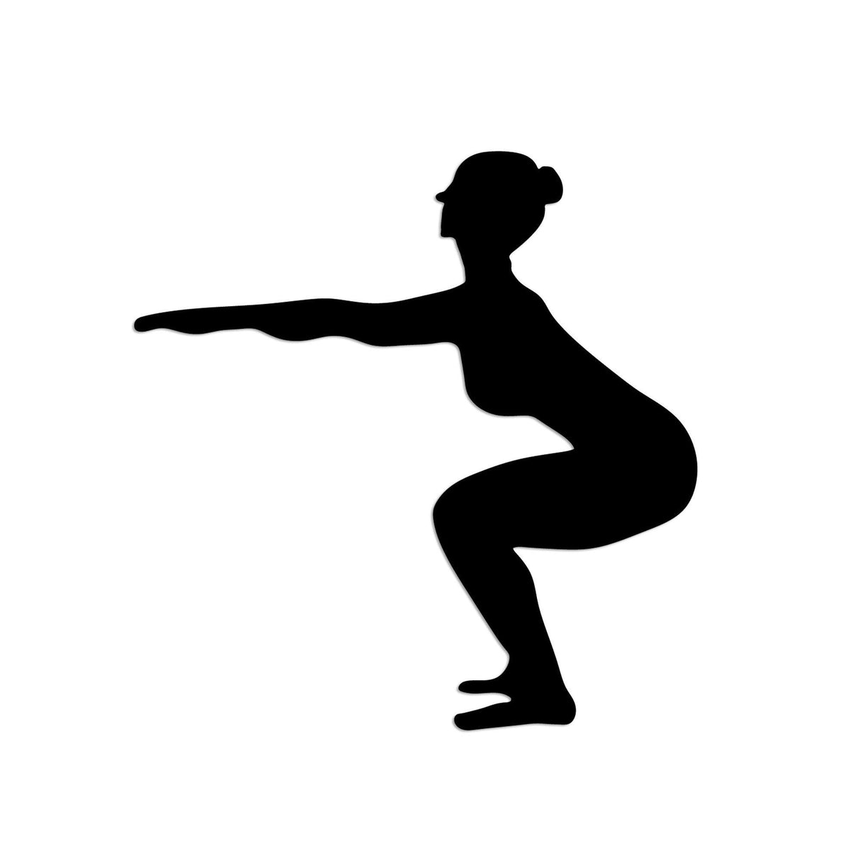Decoratiune de perete Metal Yoga 27, Negru, 54x55 cm