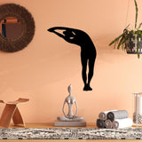 Decoratiune de perete Metal Yoga 28, Negru, 42x60 cm