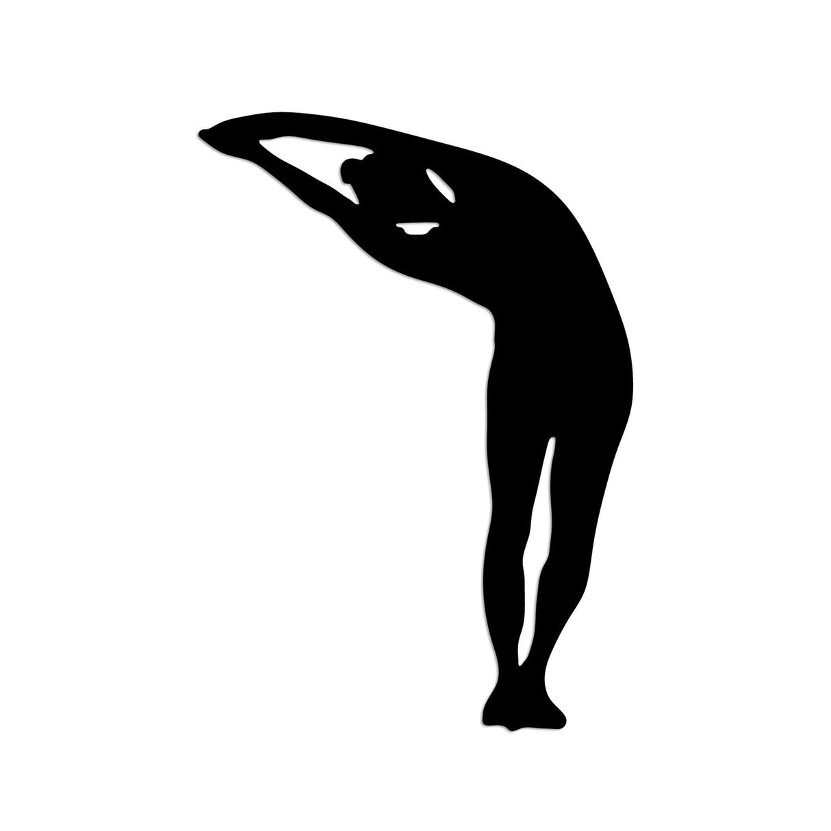 Decoratiune de perete Metal Yoga 28, Negru, 42x60 cm