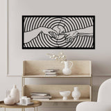 Decoratiune de perete Metal Michelangelo, Negru, 85x39 cm