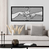 Decoratiune de perete Metal Michelangelo, Negru, 85x39 cm