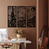 Decoratiune de perete Metal Vangogh, Negru, 3x30x73 cm, SKU 891TNL3567