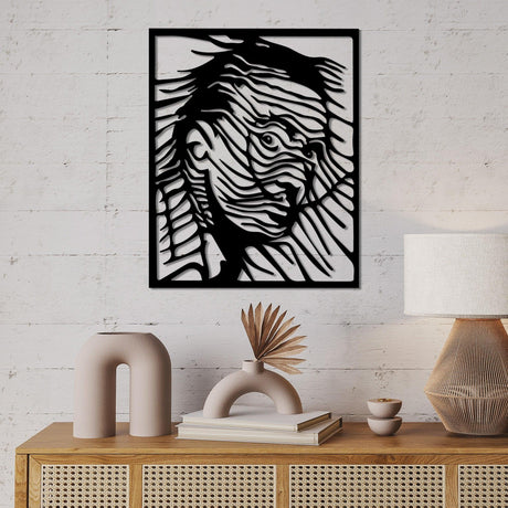 Decoratiune de perete Metal Dali, Negru, 45x56 cm