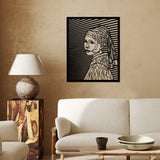 Decoratiune de perete Metal Vermeer, Negru, 46x56 cm