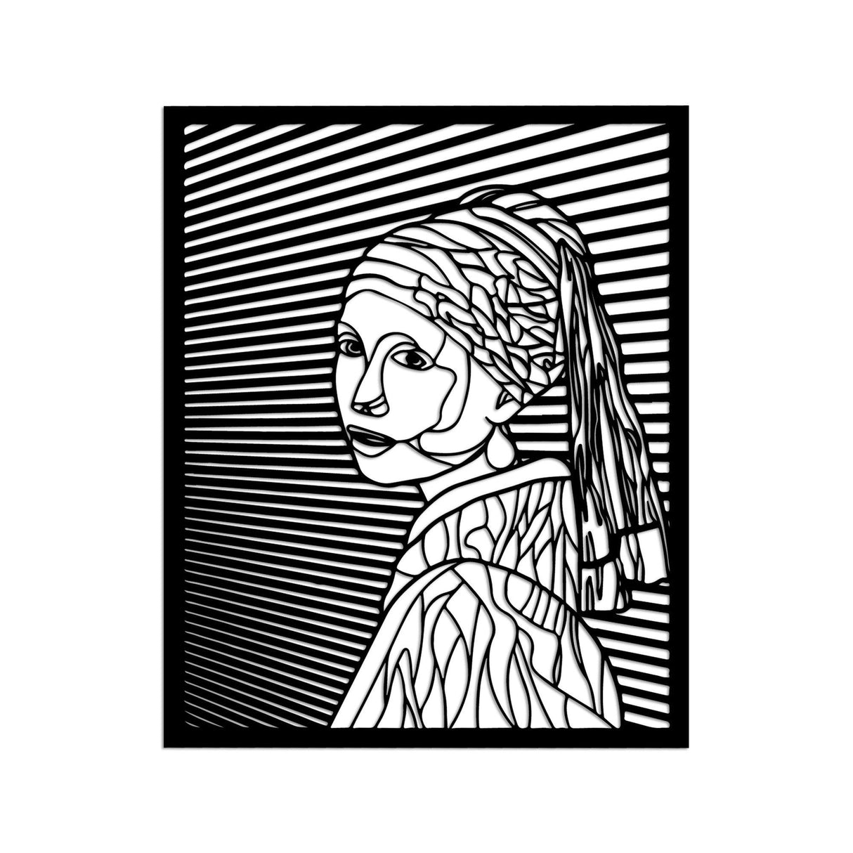 Decoratiune de perete Metal Vermeer, Negru, 46x56 cm