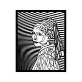 Decoratiune de perete Metal Vermeer, Negru, 46x56 cm