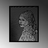 Decoratiune de perete Metal Vermeer, Negru, 46x56 cm