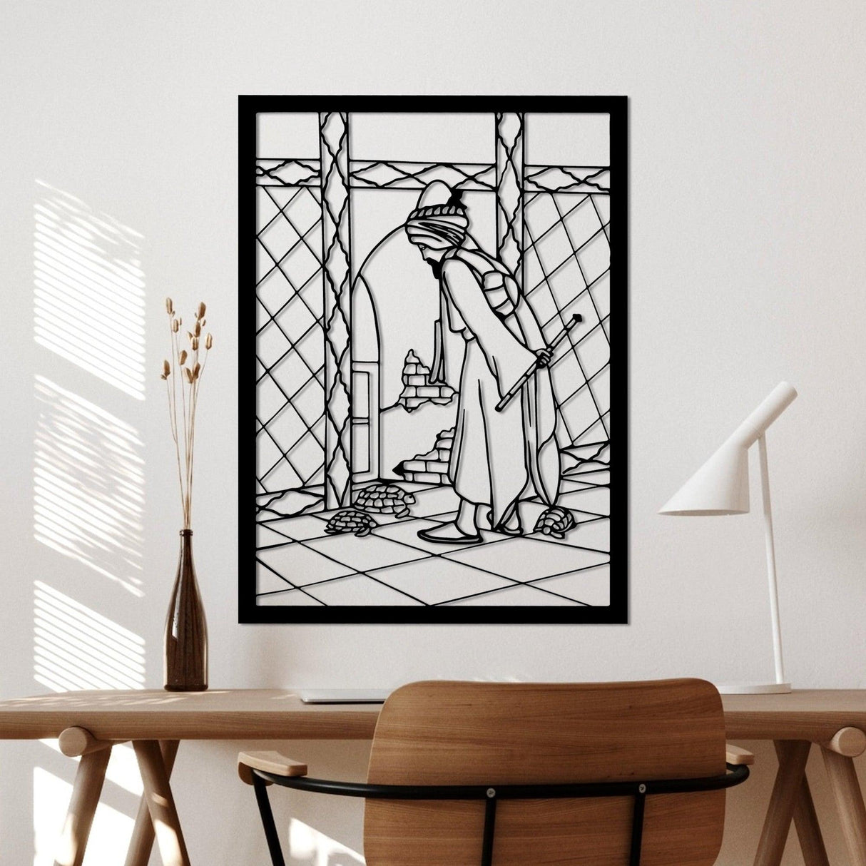 Decoratiune de perete Metal Osmanhamdı, Negru, 41x56 cm