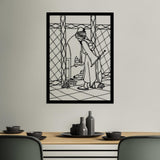 Decoratiune de perete Metal Osmanhamdı, Negru, 41x56 cm