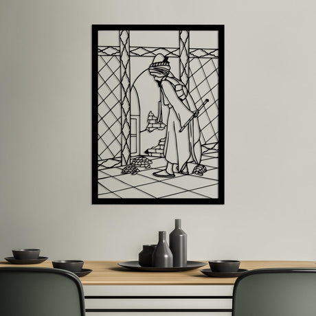 Decoratiune de perete Metal Osmanhamdı, Negru, 41x56 cm