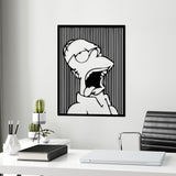 Decoratiune de perete Metal Sımpson 1, Negru, 41x56 cm