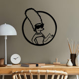 Decoratiune de perete Metal Sımpson 2, Negru, 33x33 cm