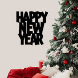 Decoratiune de perete Metal New Year 4, Negru, 31x33 cm