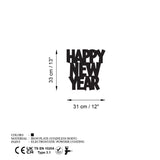 Decoratiune de perete Metal New Year 4, Negru, 31x33 cm