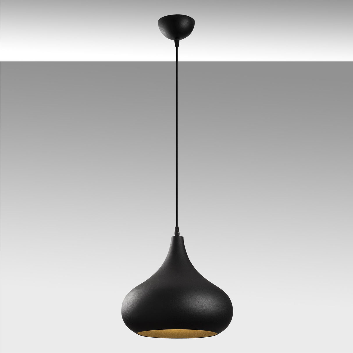 Lustră Sağlam - 3774, Negru - Auriu, Ø30x126 cm