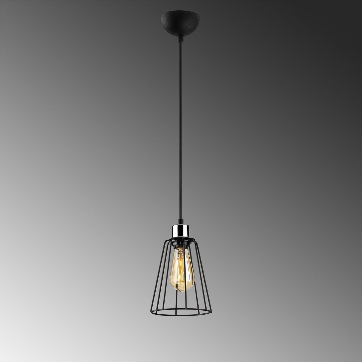 Lustră Tel - 6641, Negru, Ø15x116 cm