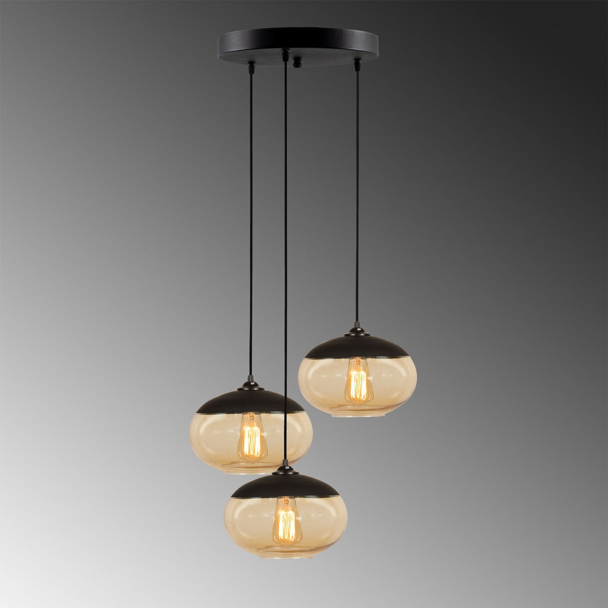 Lustră Camini - MR - 868, Negru - Honey, Ø50x113 cm