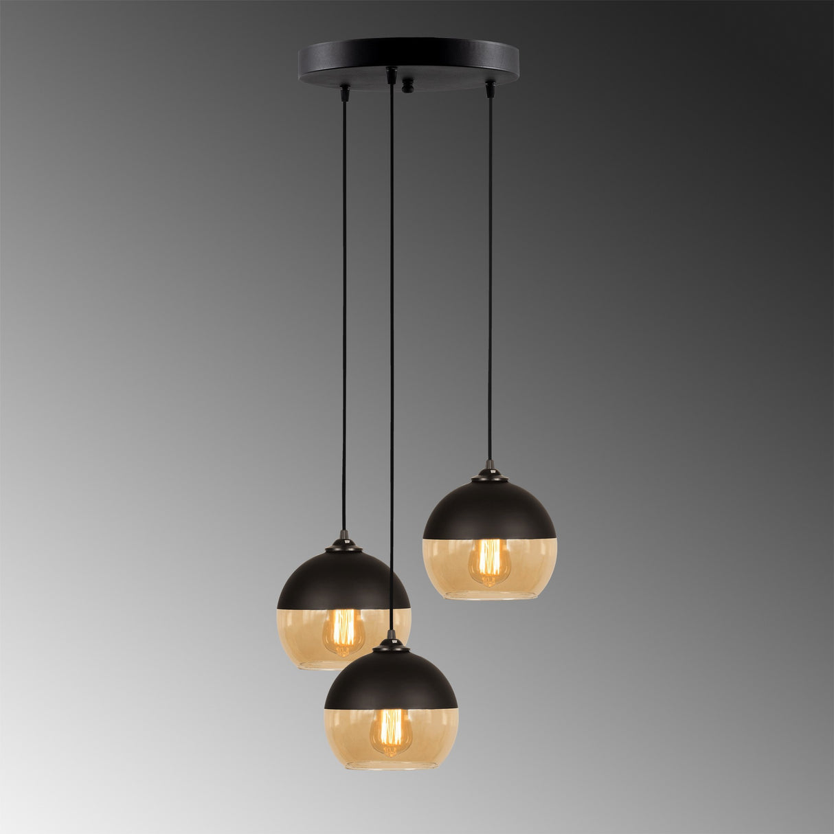 Lustră Camini - MR - 870, Negru - Honey, Ø45x116 cm