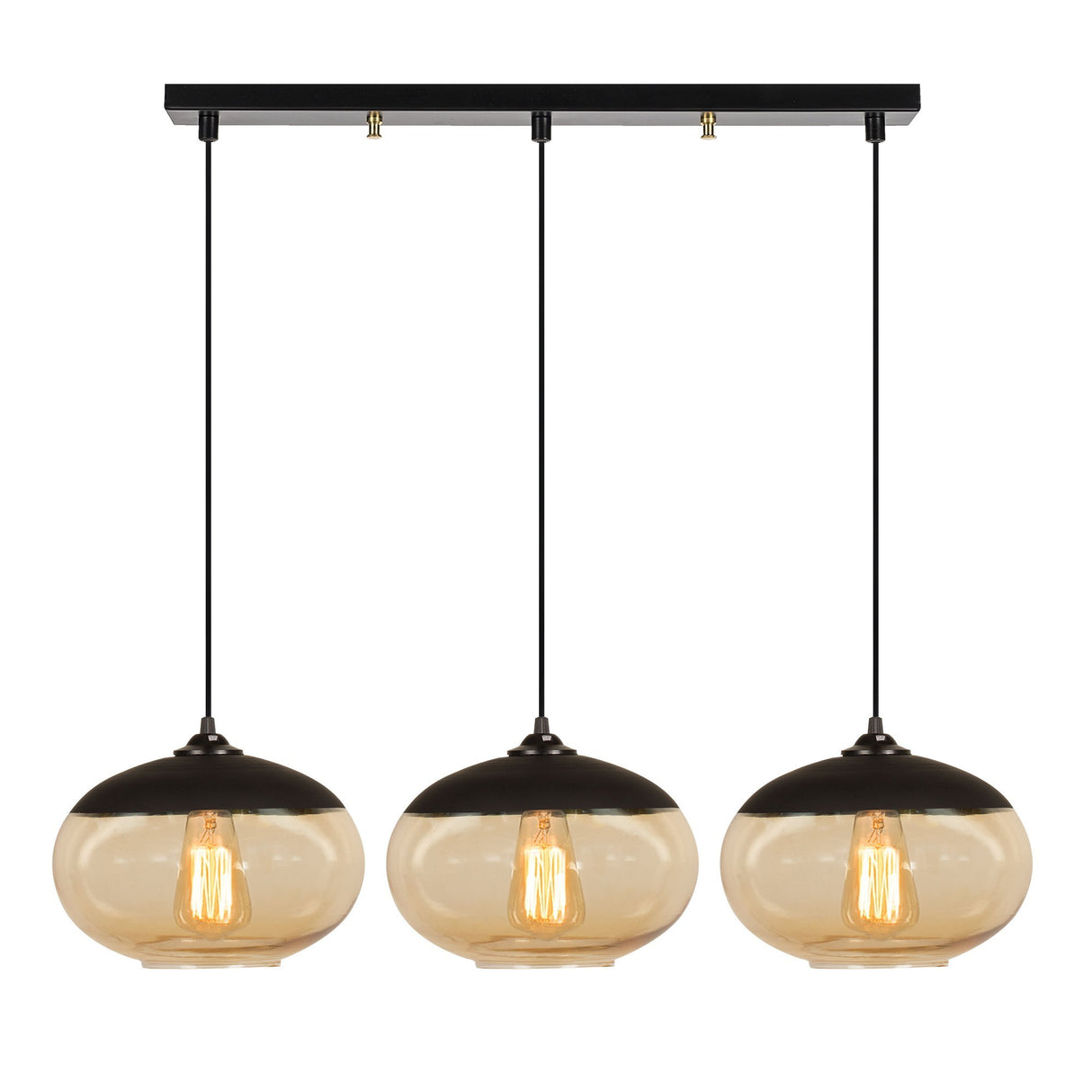 Lustră Camini - MR - 871, Negru - Honey, Ø17x113 cm