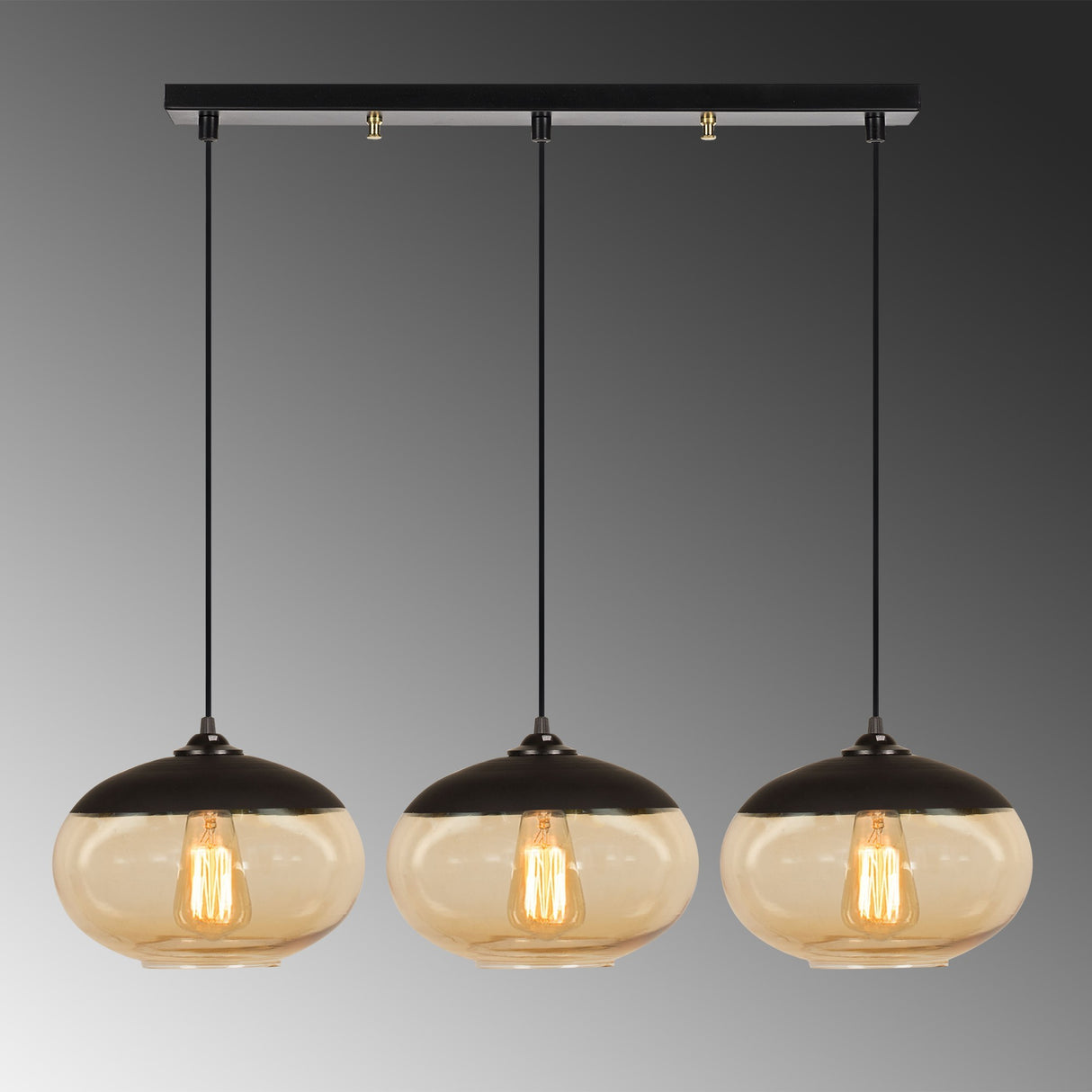 Lustră Camini - MR - 871, Negru - Honey, Ø17x113 cm