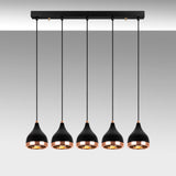 Lustră Yıldo - 7010, Negru - Copper, Ø15x135 cm