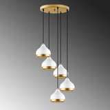 Lustră Yildo - M-7007, Alb, 43x43x111 cm
