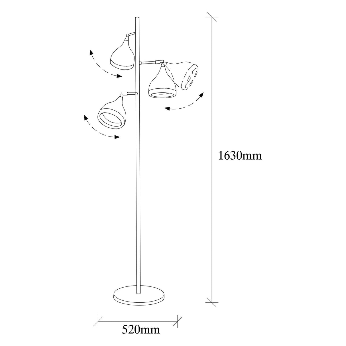 Lampadar Castery, Negru - Bronz, SKU 892OPV1147