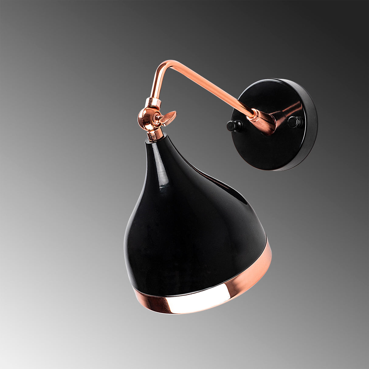 Aplică de perete Yıldo - 7031, Negru - Copper, Ø14x17 cm