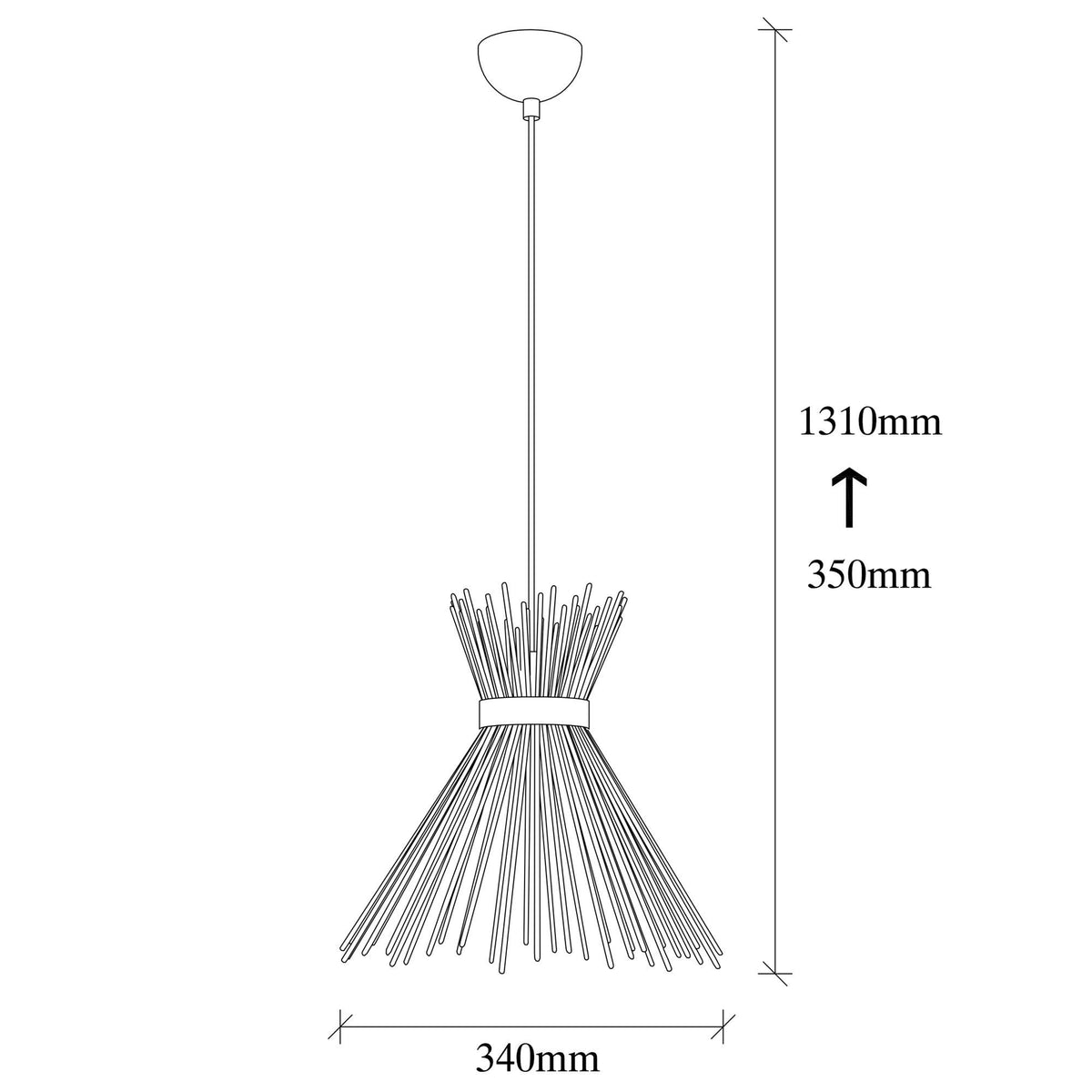 Lustră Kirpi - 3081, Negru, Ø34x131 cm, SKU 892OPV1410, imagine 8