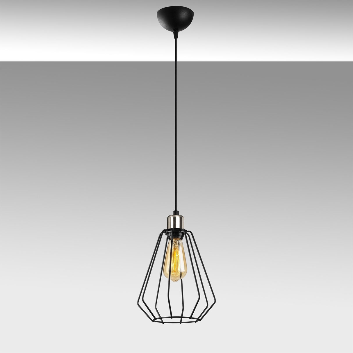 Lustră Kese - 4536, Negru, Ø20x126 cm