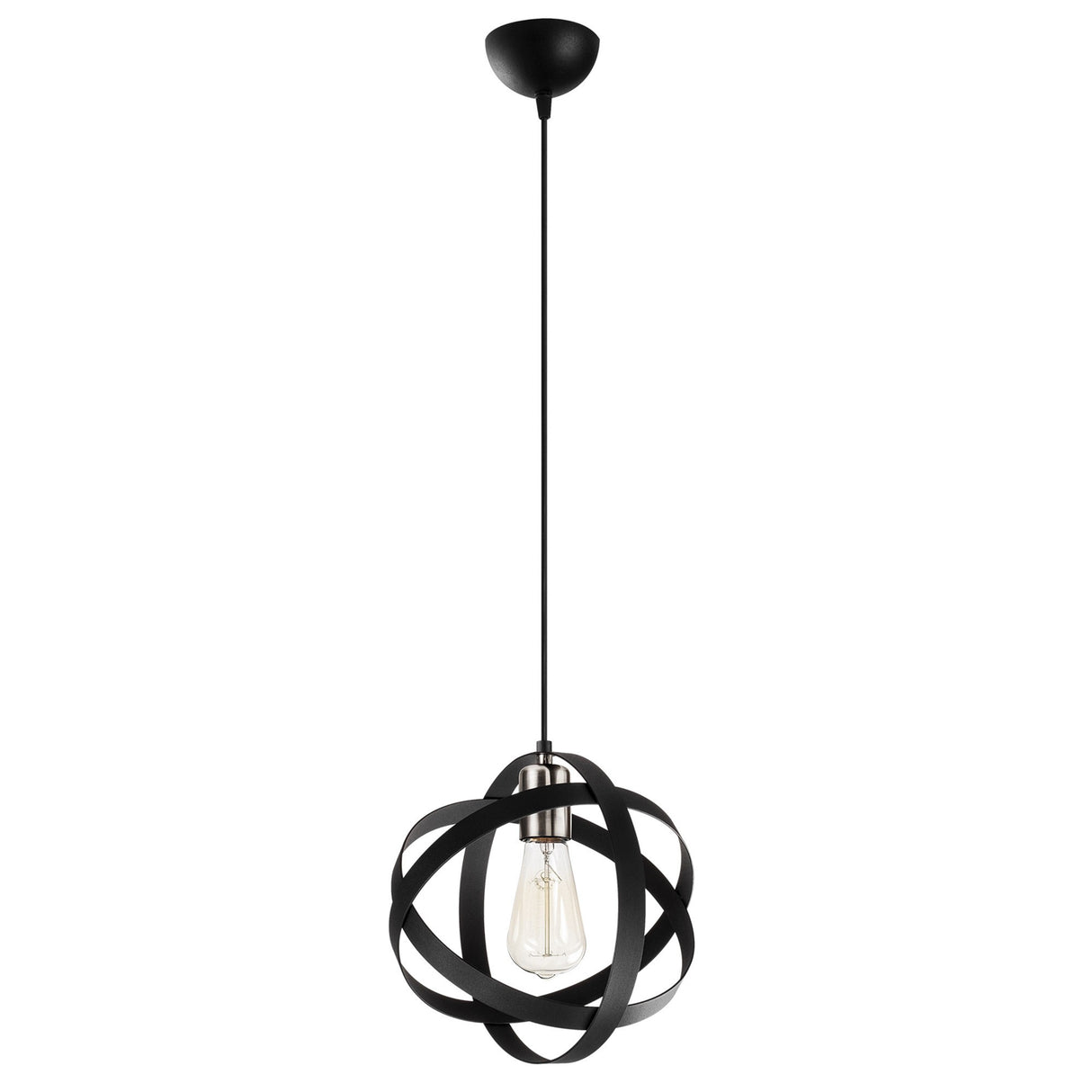 Lustră Gezegen - 6121, Negru - Nickel, Ø25x121 cm