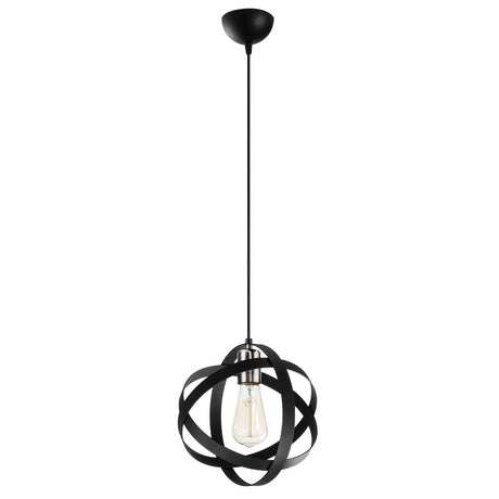 Lustră Gezegen - 6121, Negru - Nickel, Ø25x121 cm
